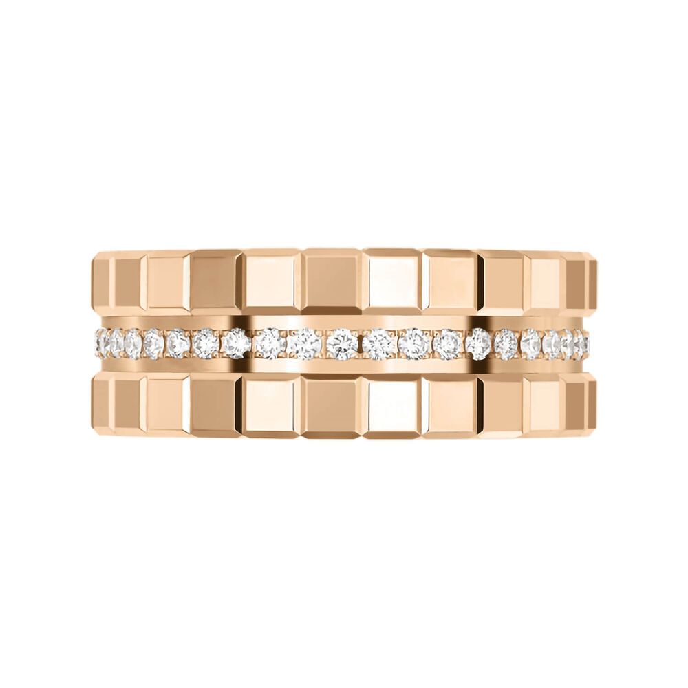 Chopard Ice Cube 18ct Rose Gold 0.30ct Diamond Ring (UK Size M - N)