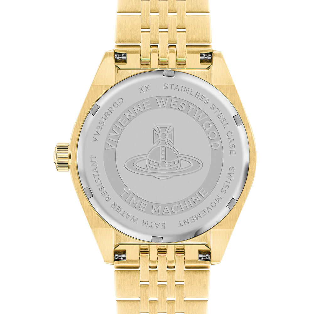 Vivienne Westwood Lady Sydenham 40mm Hot Pink Dial Yellow Gold Steel Bracelet Watch image number 4