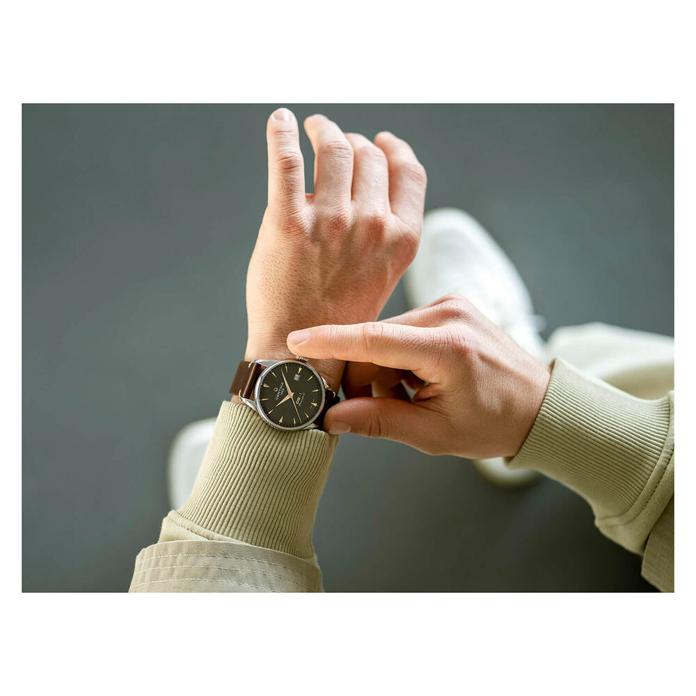 Certina DS-1 Powermatic Black Dial Rose Gold Index Steel Case Bracelet Watch image number 3
