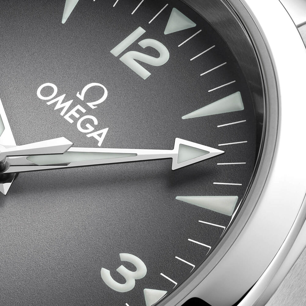 OMEGA Seamaster Railmaster 38mm Grey Dial Black Leather Strap Watch