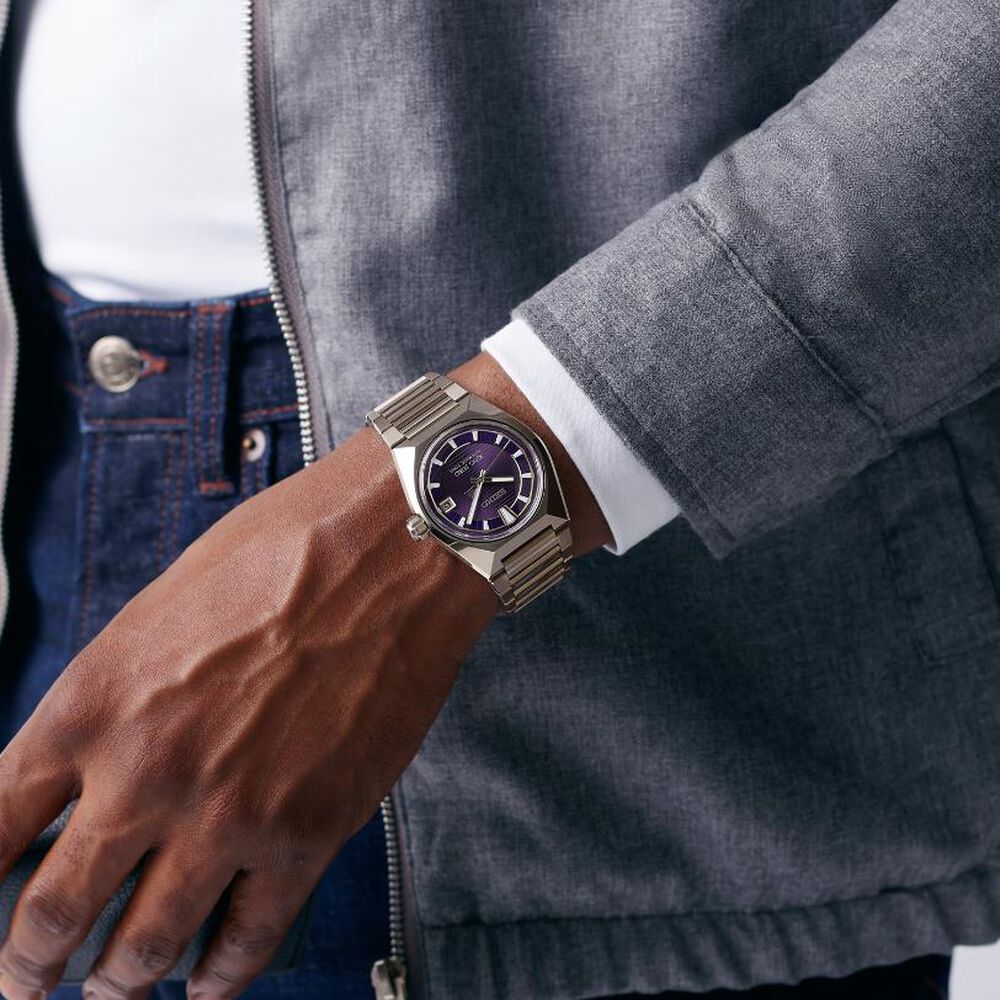 Seiko King Seiko VANAC "Tokyo Highway" Twilight Violet 41mm Purple Dial Titanium Bracelet Watch