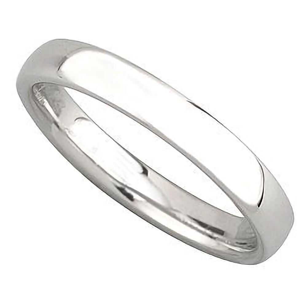 Ladies' 18ct white gold 3mm super court wedding ring image number 0