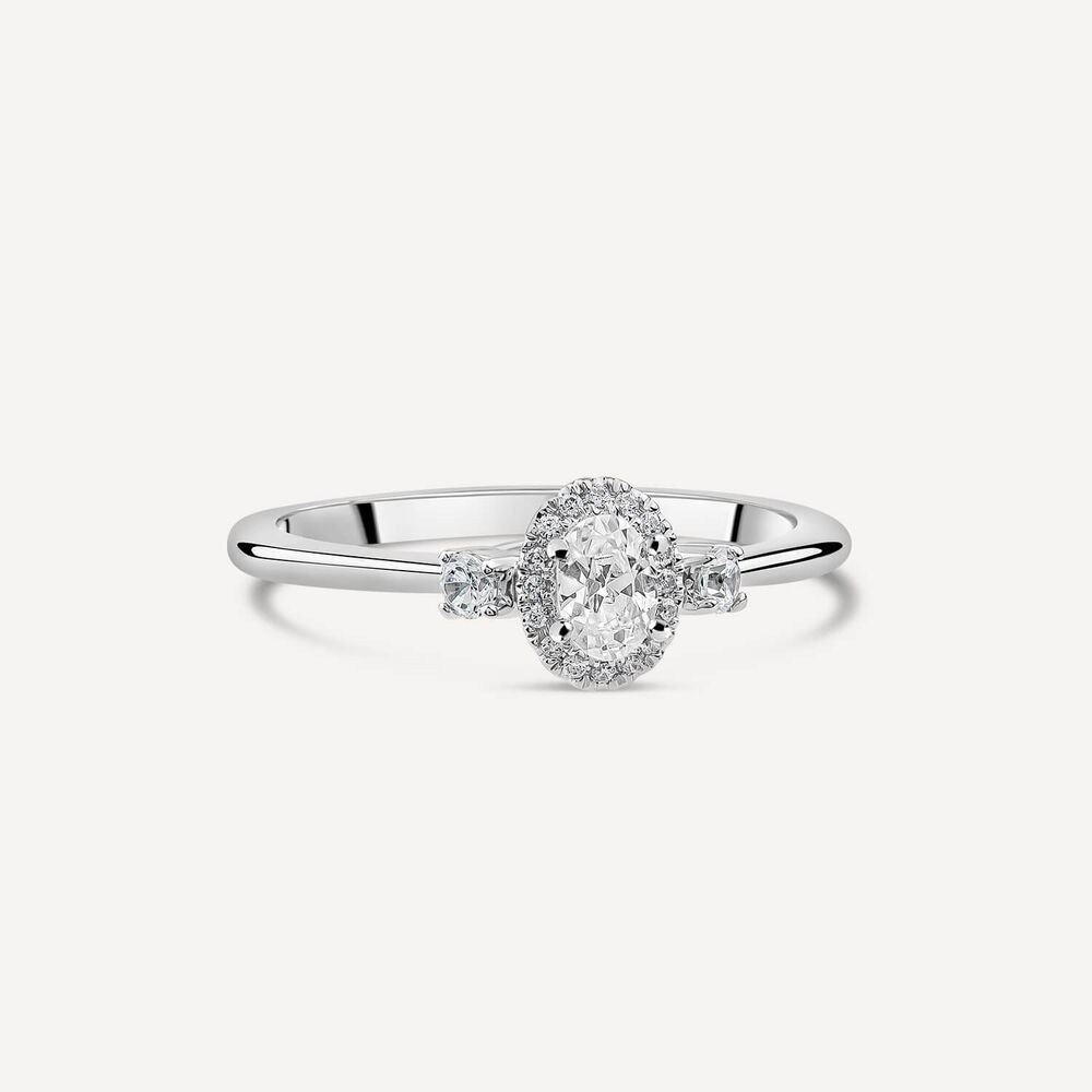 The Orchid Setting 18ct White Gold Halo 0.33ct Diamond Ring image number 2