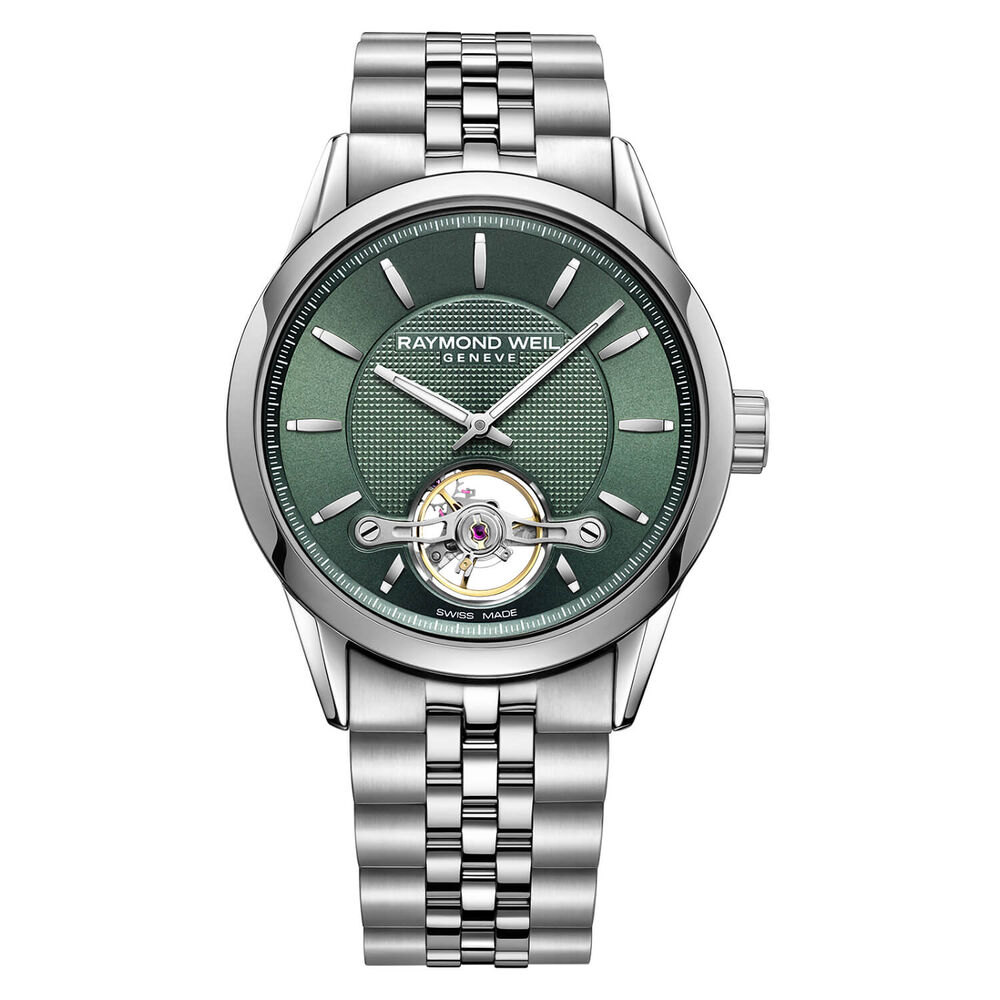 Raymond Weil Freelancer 42mm Green Dial Steel Case Bracelet Watch