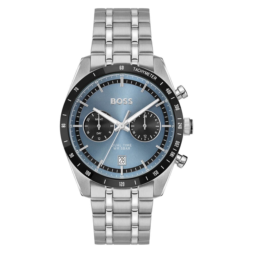 BOSS Tourmaster 41mm Blue Dial Stainless Steel Bracelet Watch image number 0