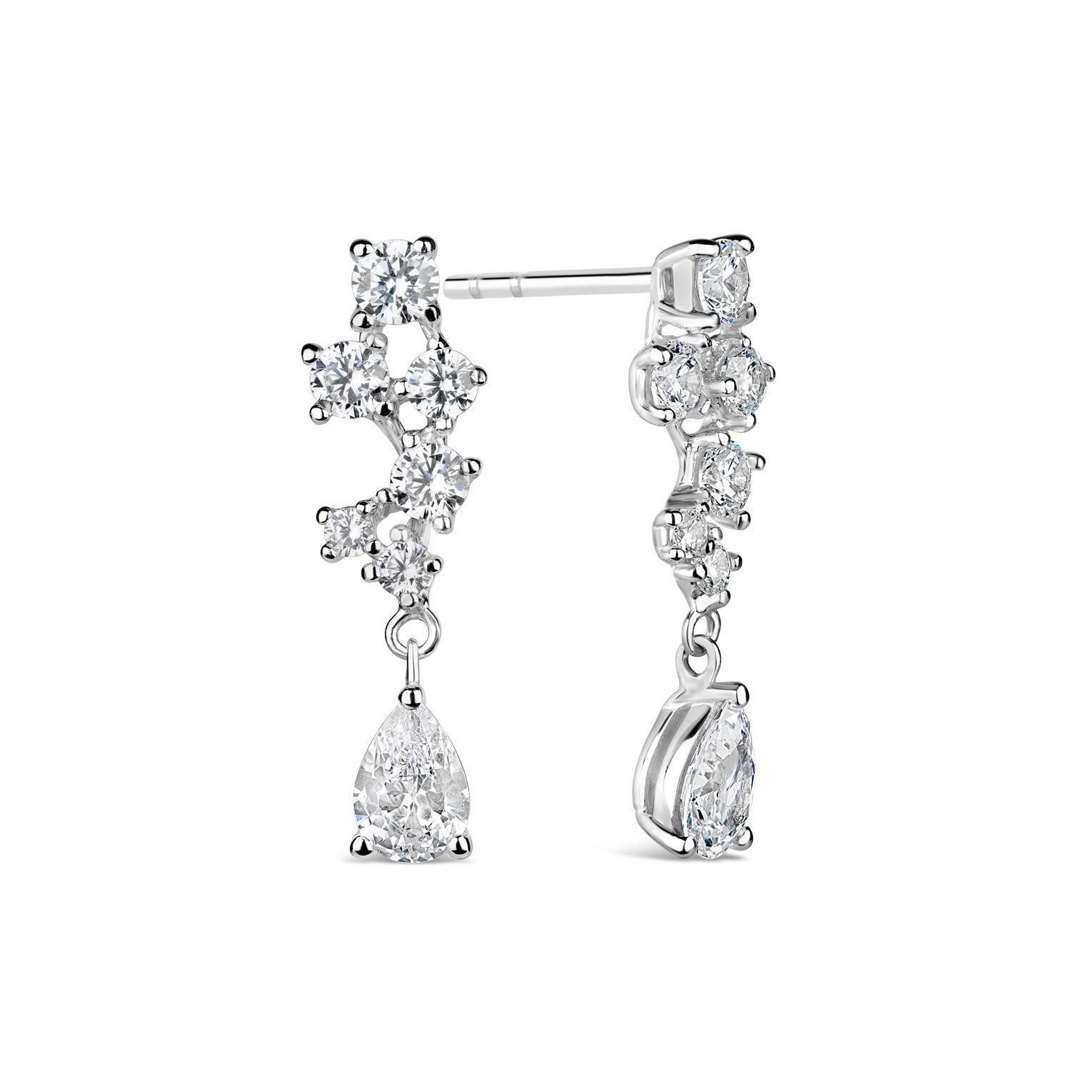Silver cubic on sale zirconia drop earrings