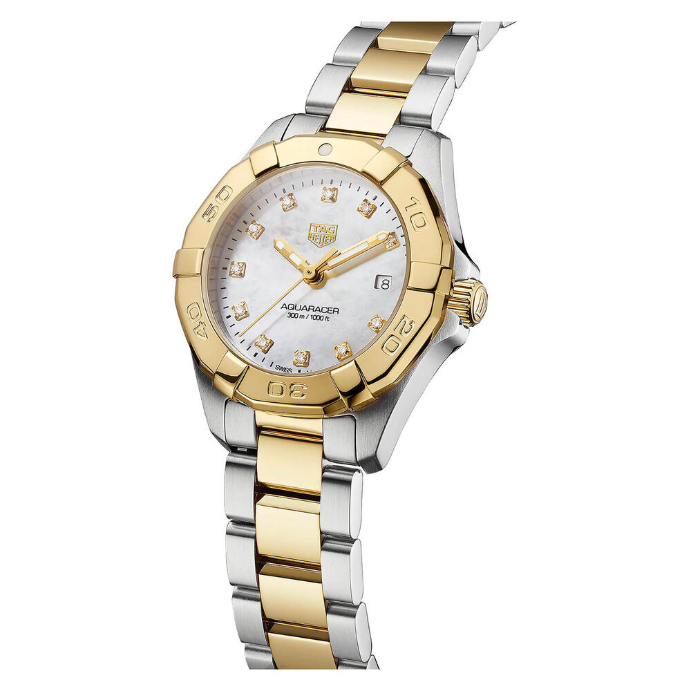 TAG Heuer Aquaracer Gold & Diamond 27mm Ladies' Watch image number 2