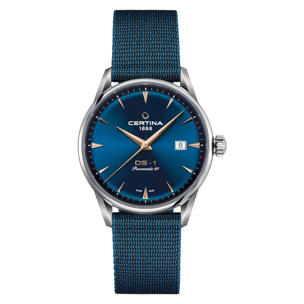 Certina DS-1 Powermatic 40mm Blue Dial Steel Case Bracelet Watch
