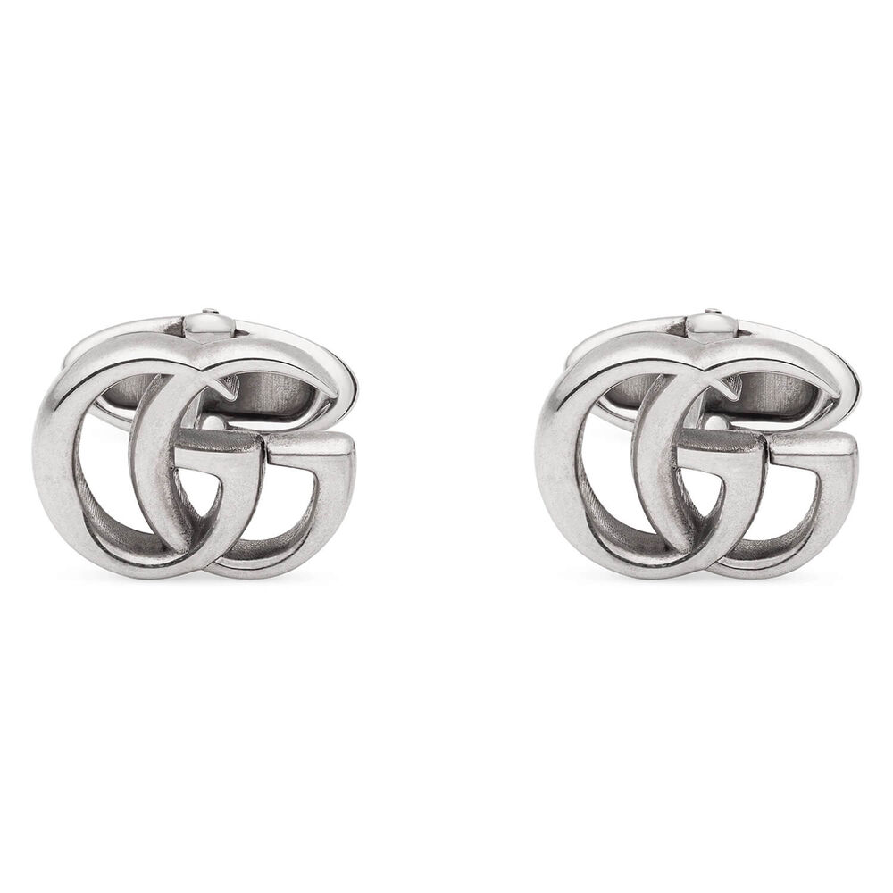 Gucci GG Marmont Motif Stirling Silver Cufflinks