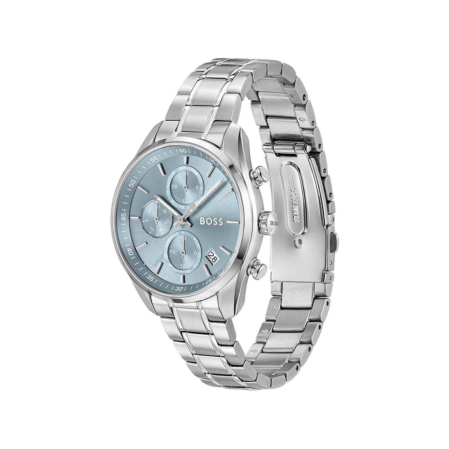BOSS Grand Tour 38mm Blue Dial Steel Bracelet Watch