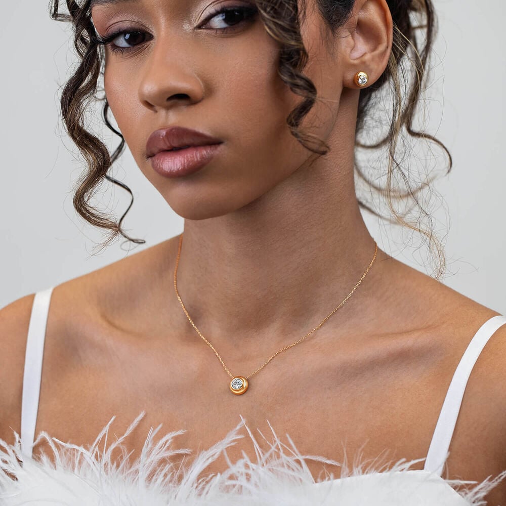 Born Orbit 9ct Yellow Gold Lab Grown 1.00ct Round Diamond Pendant