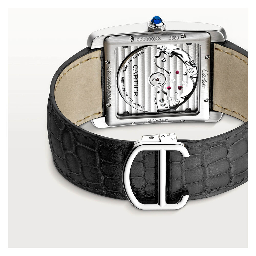 Cartier Tank MC 34.30mm White Dial Black Leather Strap Watch image number 3