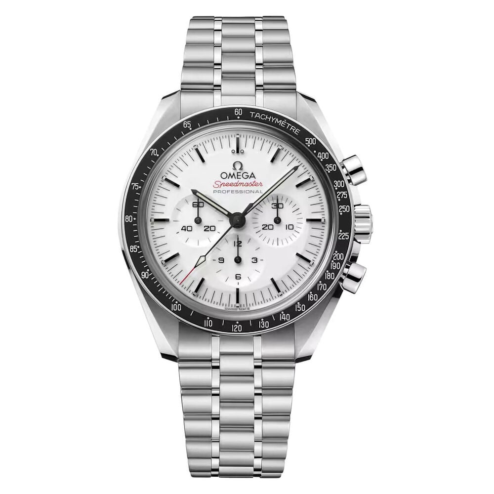OMEGA Speedmaster Moonwatch Professional 42mm White Dial Steel Bracelet Watch image number 0