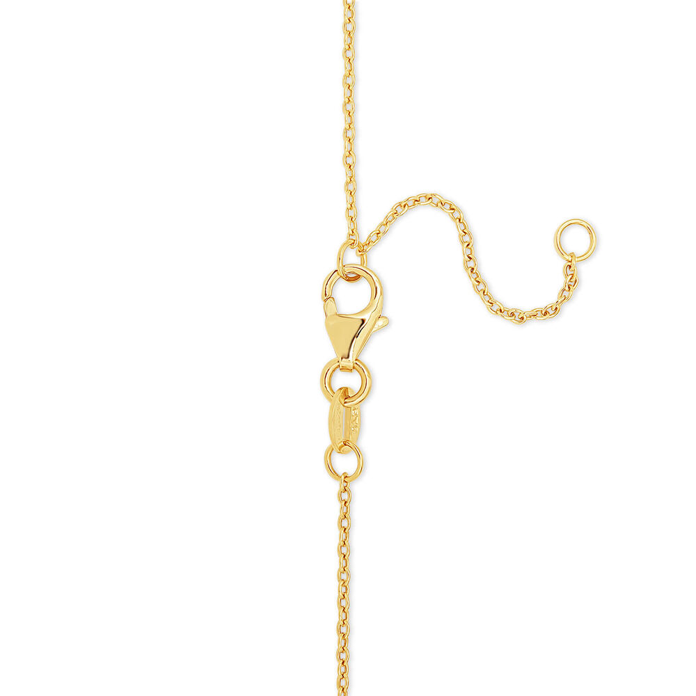 9ct Two-Tone Diamond Cut Double Circle Necklet image number 2