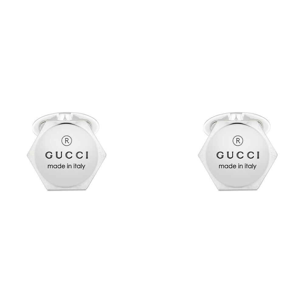Gucci Trademark Sterling Silver Cufflinks