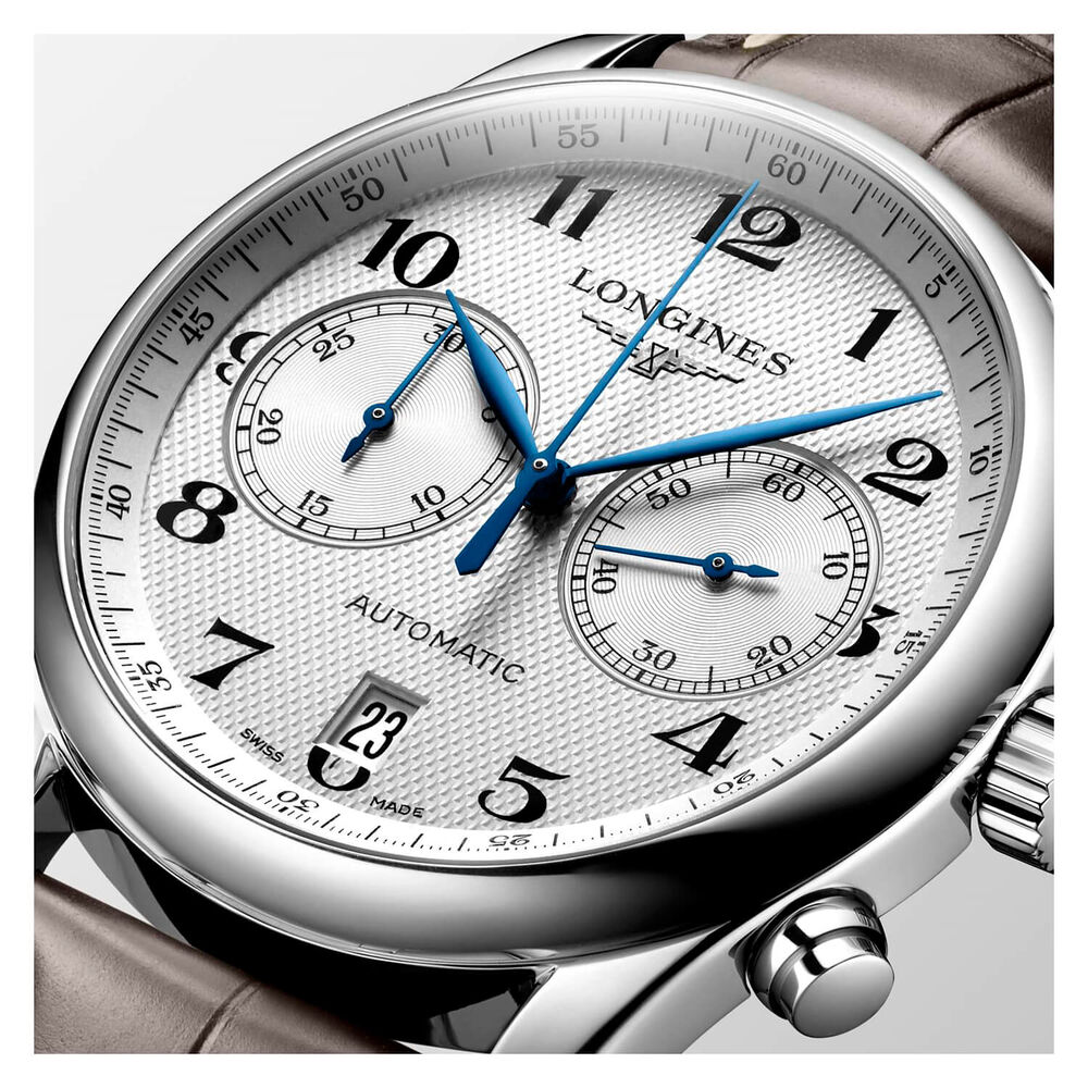 Longines Master Collection Collection automatic chronograph brown strap watch image number 1