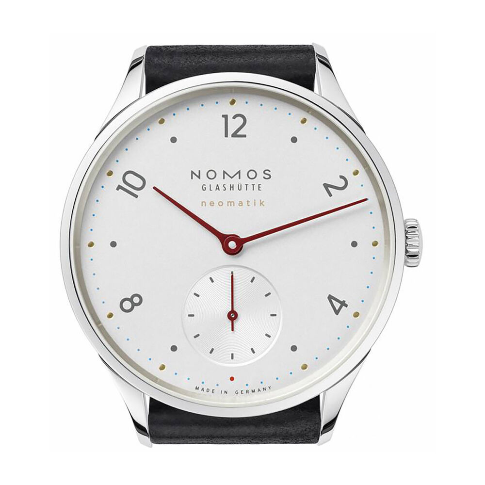 NOMOS Glashutte Neomatik Minimatik automatic black leather strap watch image number 0