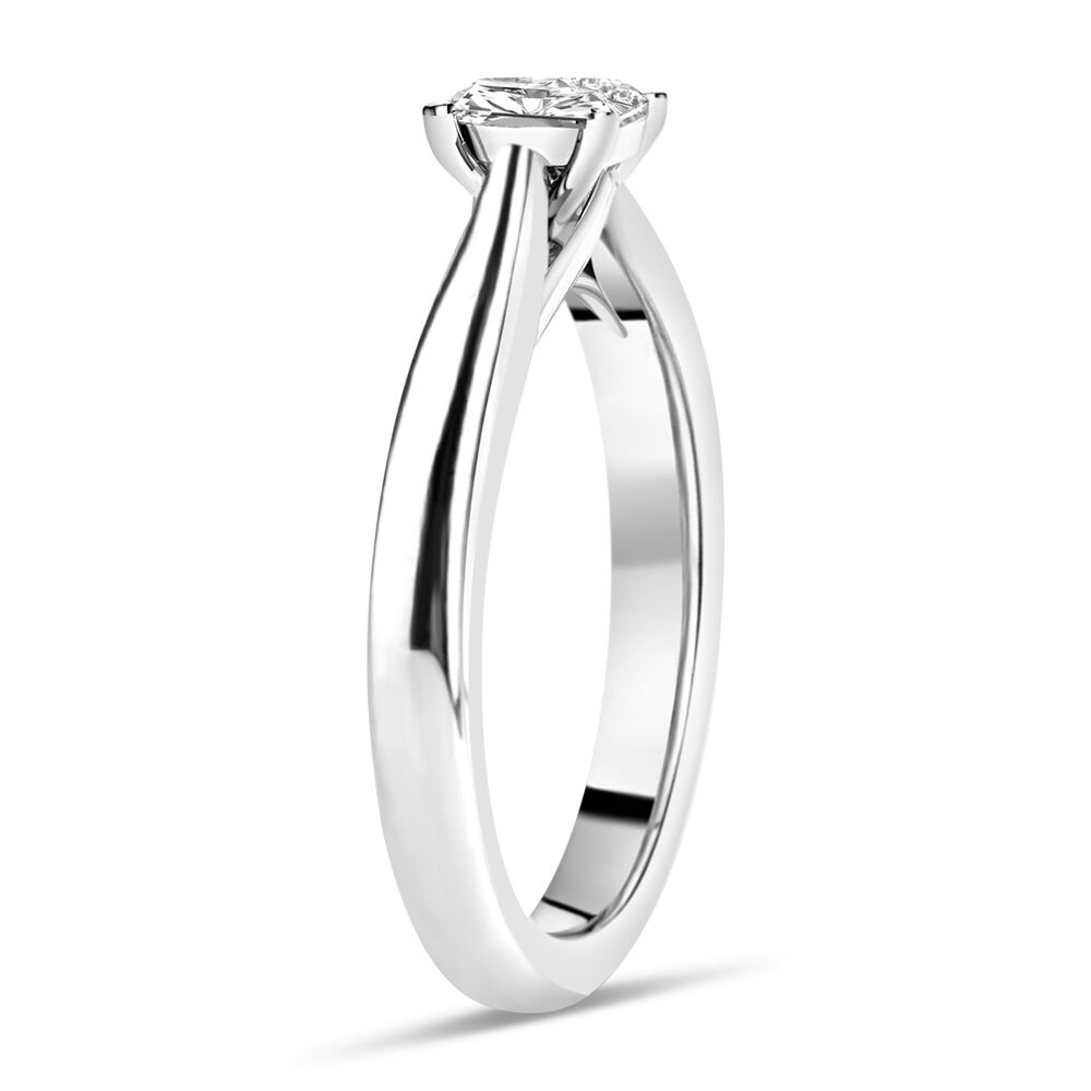 18ct White Gold 0.40ct Radiant Diamond Orchid Setting Ring image number 2