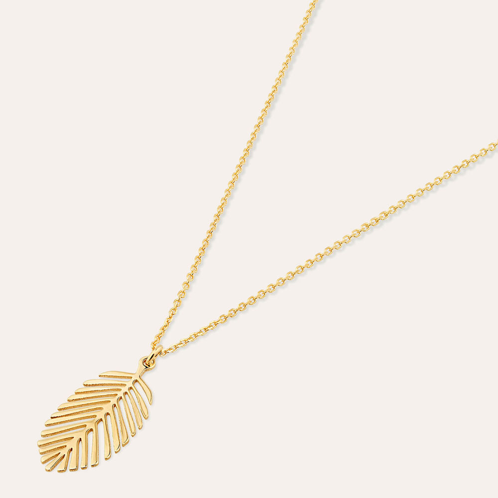 9ct Polished Feather Pendant
