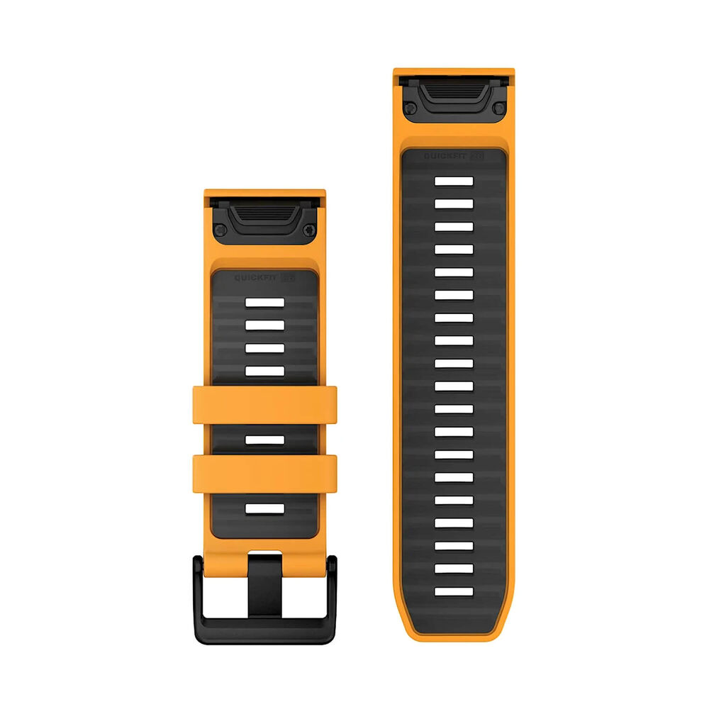 Garmin QuickFit® 26 Spark Orange & Graphite Silicone Watch Strap image number 1