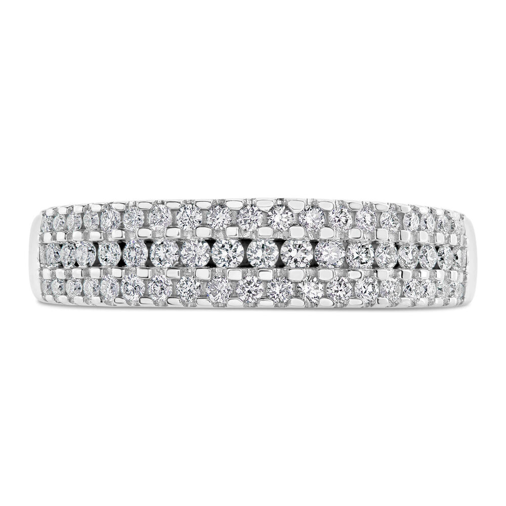 18ct White Gold 0.33ct Diamond Three Row Eternity Ring