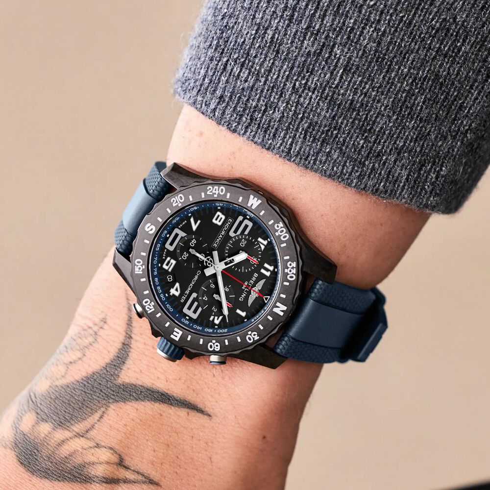 Breitling Endurance Pro 44mm Blue Detail Rubber Strap Watch image number 4