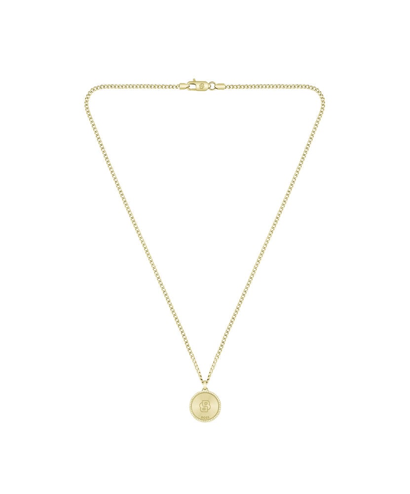 BOSS North Star With Black Fill Pendant Yellow Gold Tone Stainless Steel Necklace image number 1