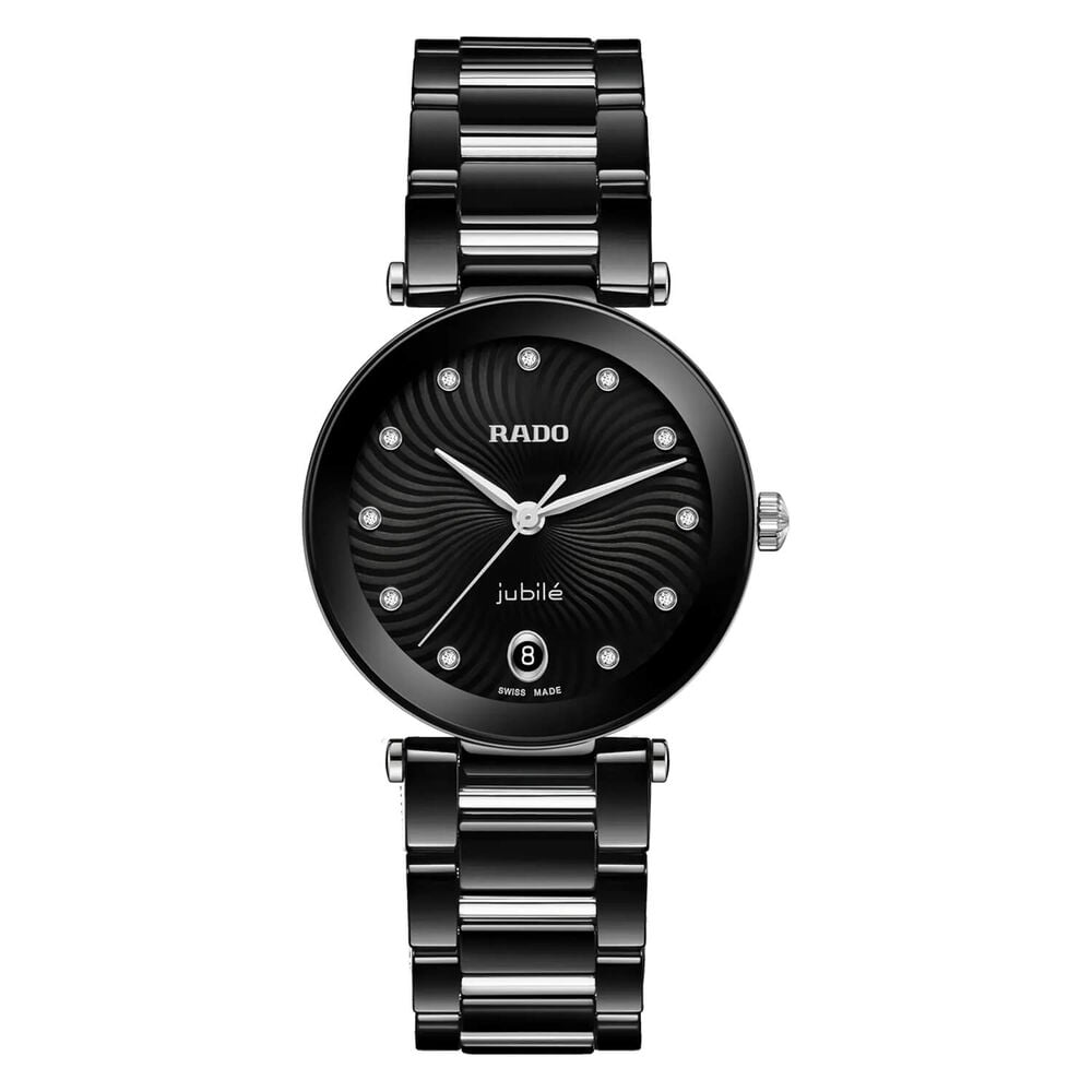 Rado LaCoupole Diamonds 31mm Black Dial High-Tech Ceramic Bracelet Watch image number 0