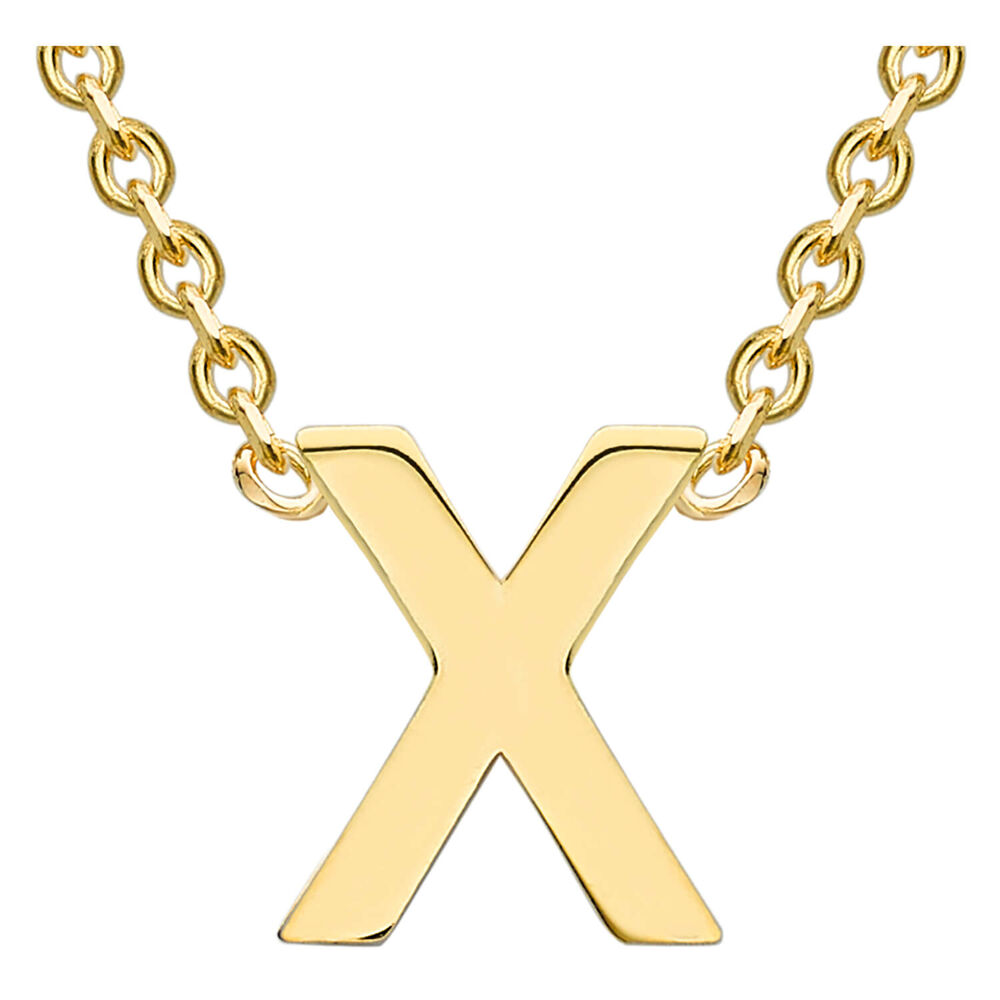 9 Carat Yellow Gold Petite Initial X Necklet image number 0