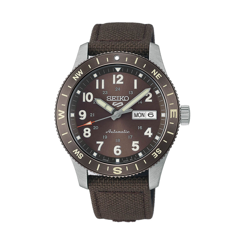 Seiko 5 Sports Field Coyote Brown  41mm Dial Brown Nylon Strap Watch