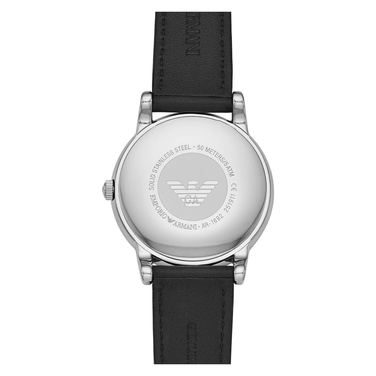 Emporio armani ar1692 deals leather strap watch