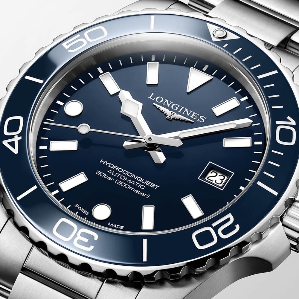 Longines HydroConquest 42mm Blue Dial & Bezel Steel Bracelet Watch