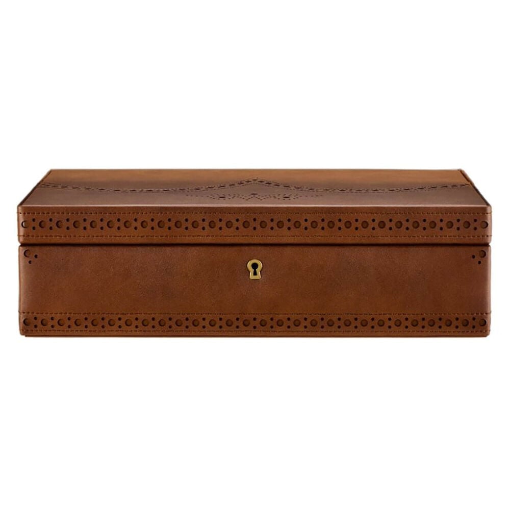WOLF Brogue 10 Pc Burnished Brown Watch Box