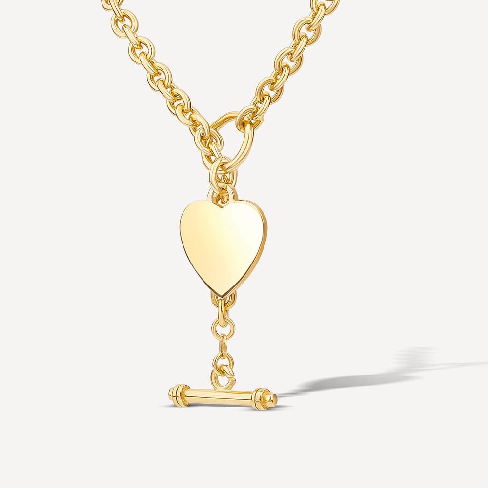 Yellow Gold Plated Sterling Silver Heart Belch Necklet