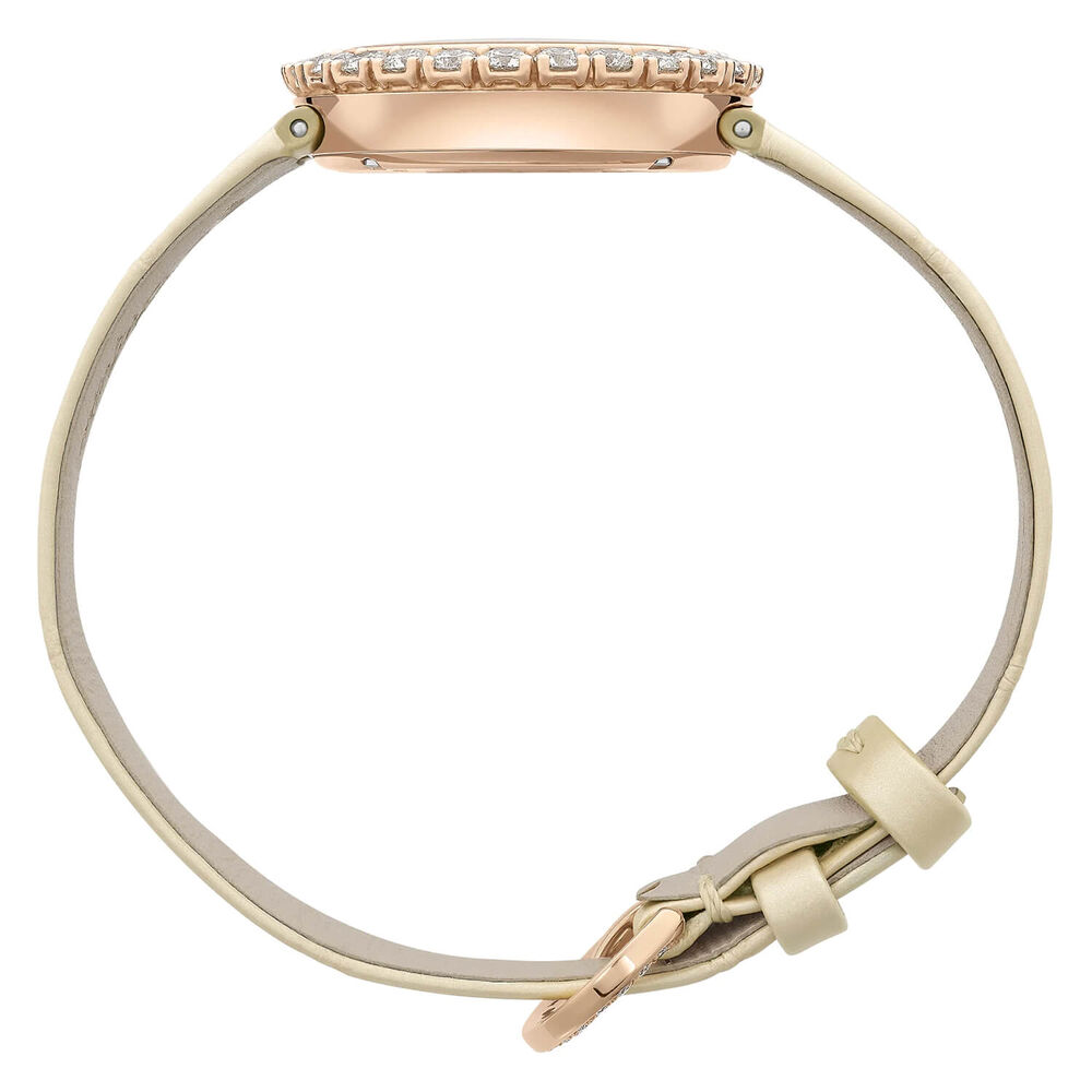 Chopard Happy Diamonds 29mm Beige Dial Rose Gold Plated Case Leather Strap Watch image number 1