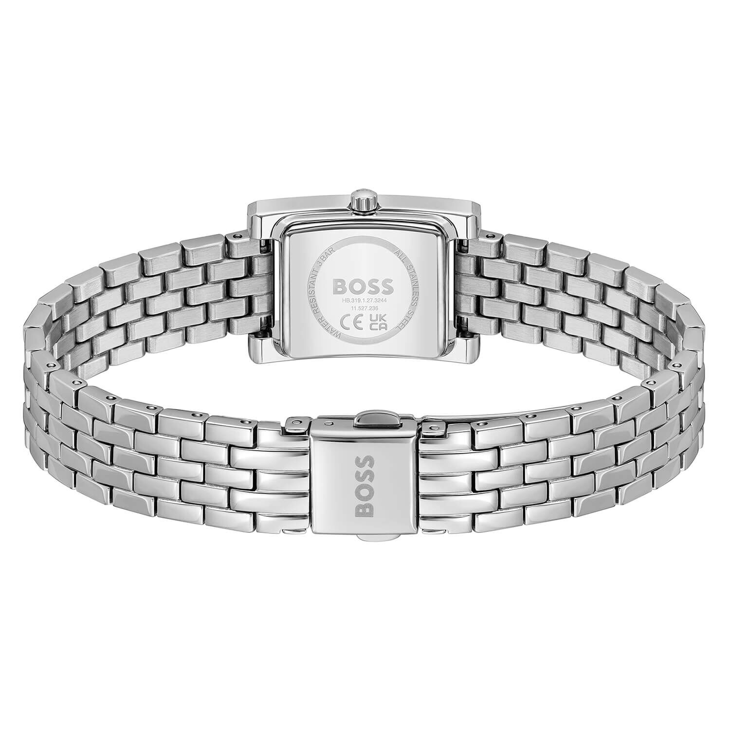 BOSS Lucy Precious Silver Dial Crystal Bezel Bracelet Watch