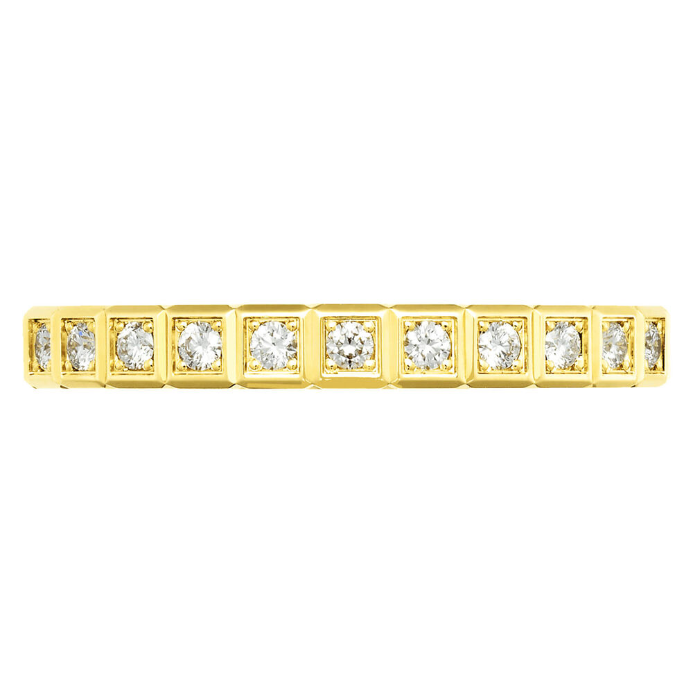 Chopard Ice Cube Yellow Gold Half Set Diamond Thin Band (UK Size M - N)