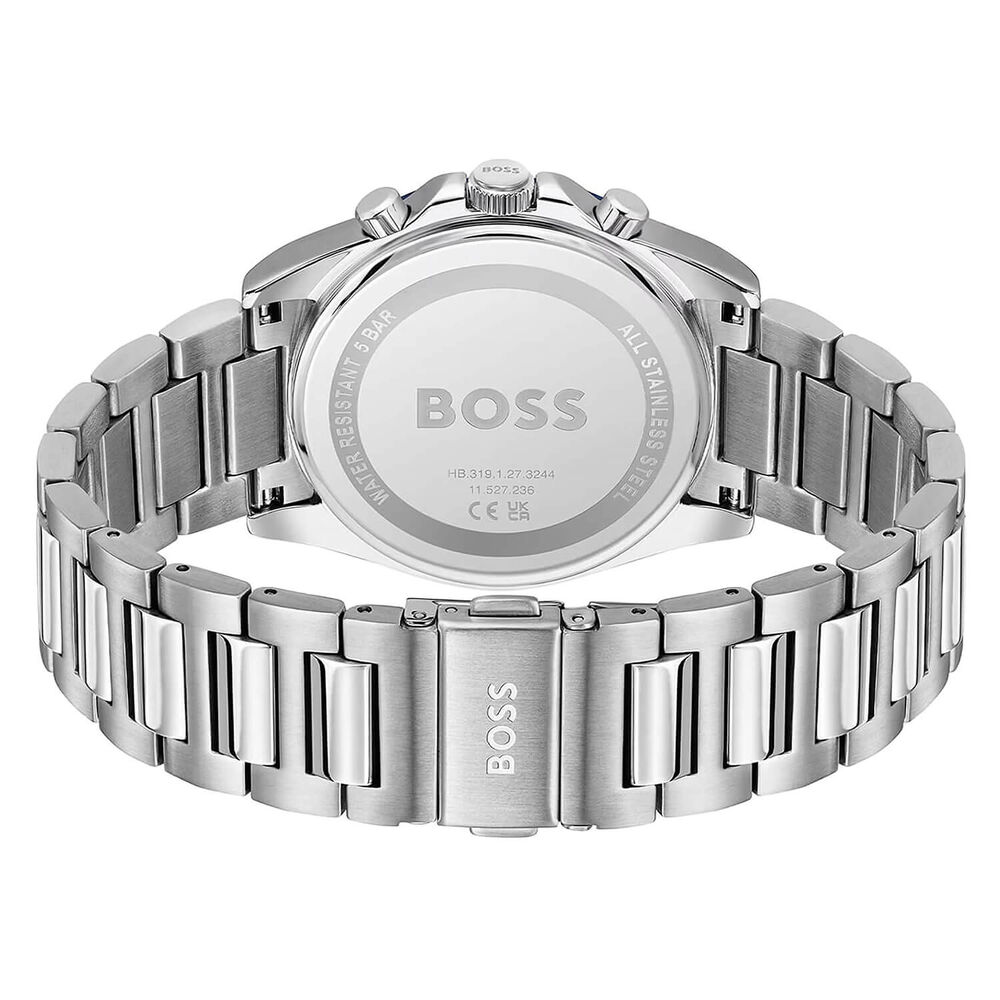 BOSS Strike 41mm Blue Chronograph Dial Steel Bracelet Watch image number 2
