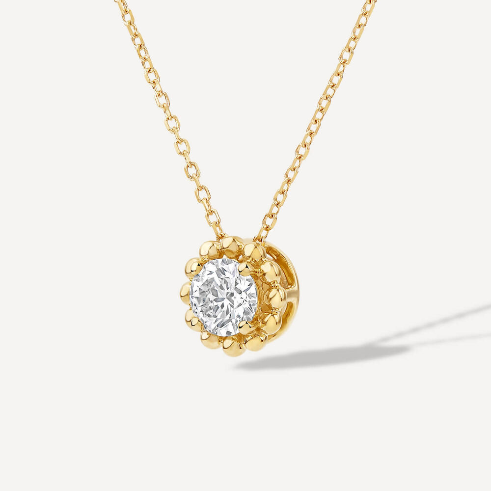 Born Granules 9ct Yellow Gold Lab Grown 0.50ct Round Diamond Pendant image number 1