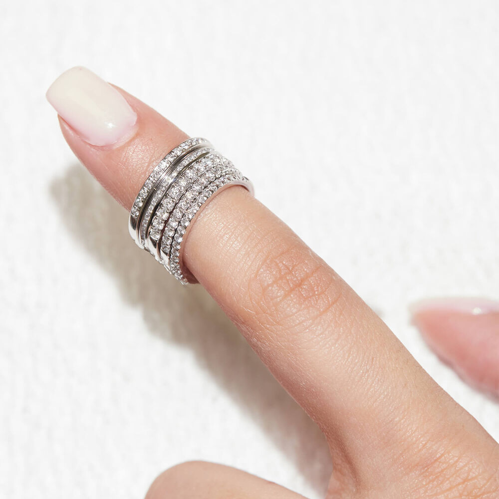 Born Platinum 0.15ct Lab Grown Diamond Pave Set Half Eternity Wedding Ring image number 5