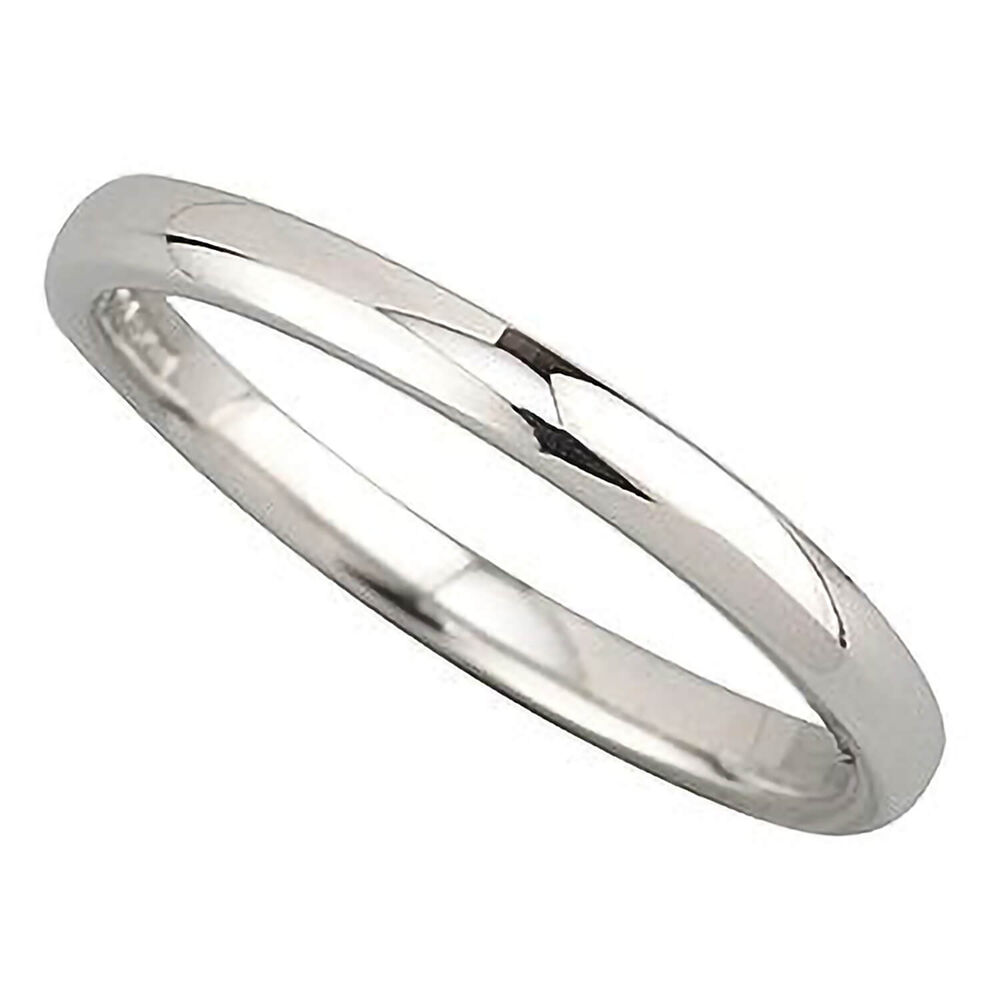 Ladies' 18ct white gold 2mm superior court wedding ring image number 0