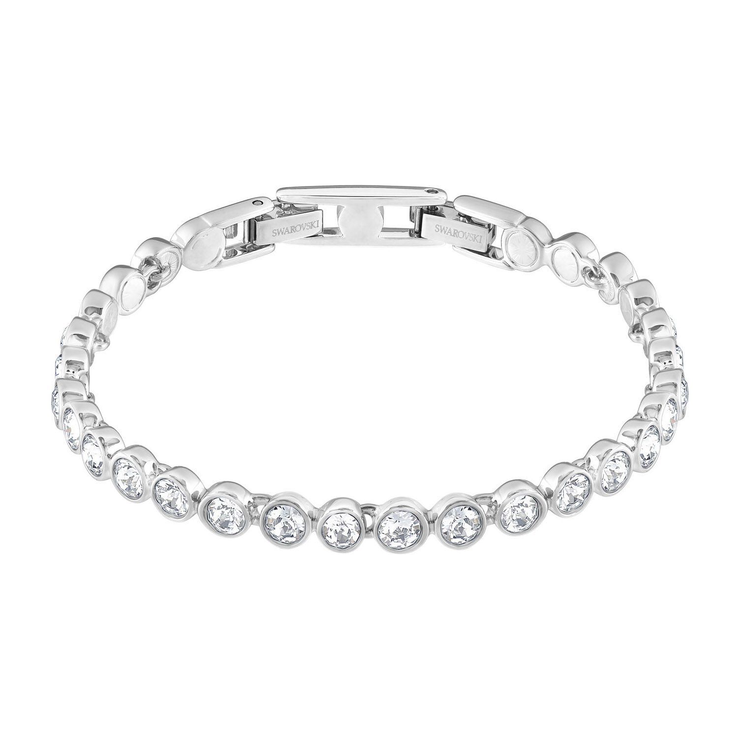 Matrix Tennis bracelet, Round cut, Pink, Rhodium plated | Swarovski