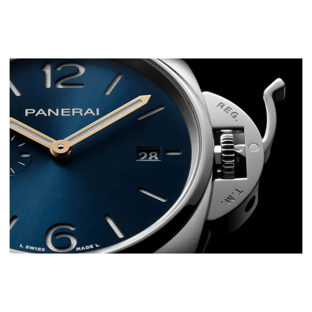 Panerai Luminor Due 42mm Blue Dial Silver Bracelet Watch image number 4