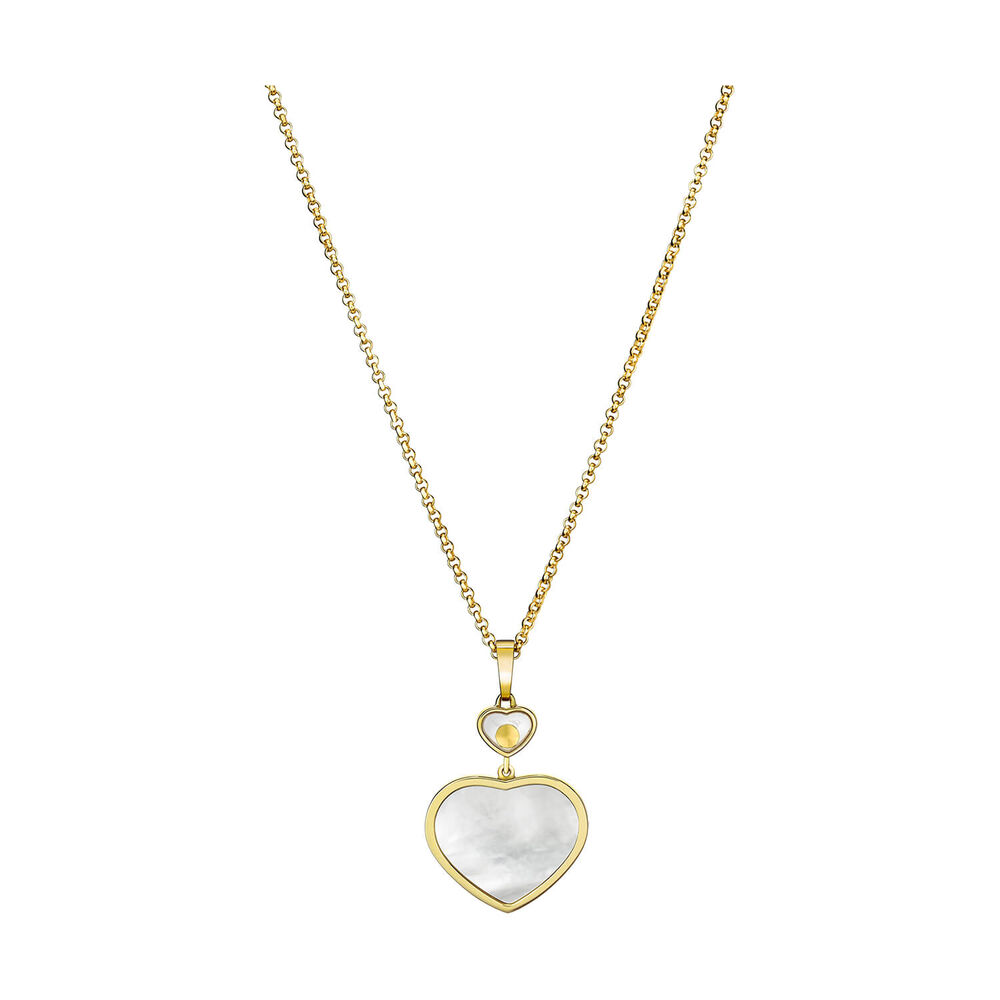 Chopard Happy Hearts Mother of Pearl Heart 0.05ct Diamond 18ct Yellow Gold Pendant image number 3