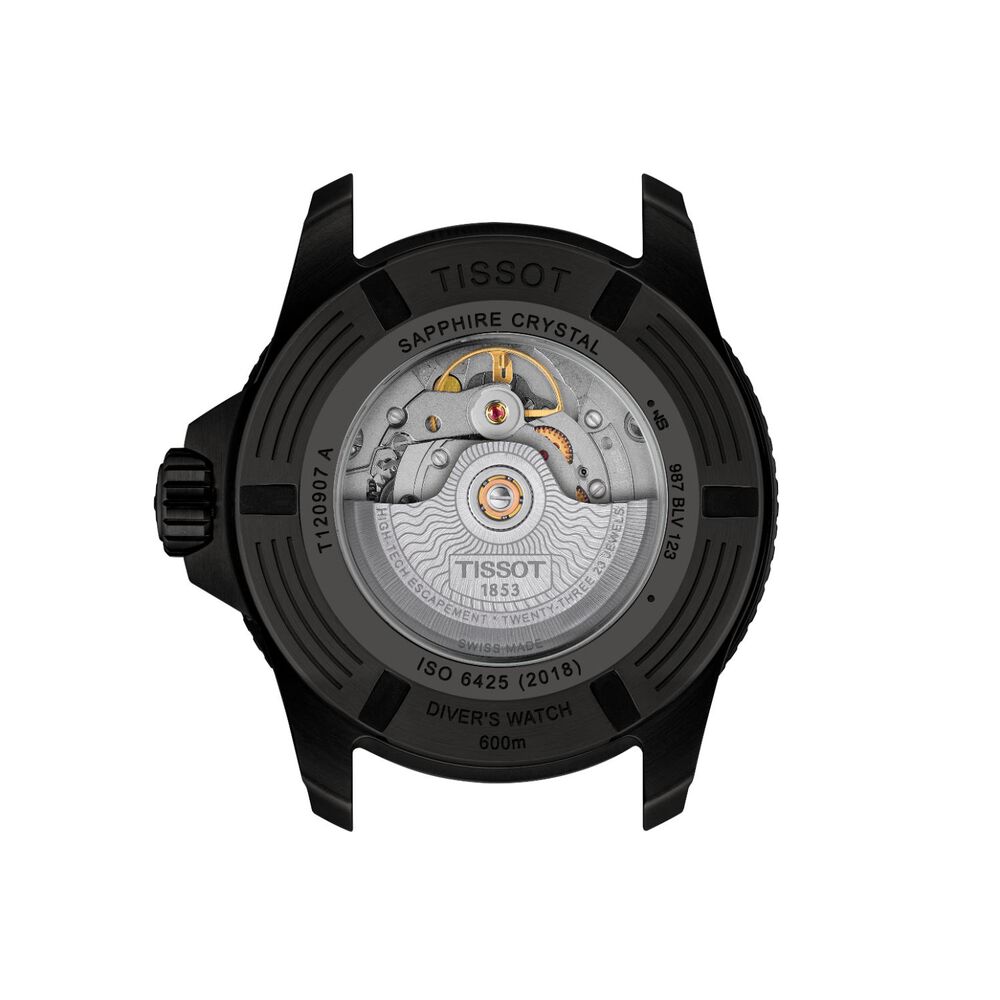 Tissot Seastar 2000 44mm Black Gradient Dial Leather Strap Watch