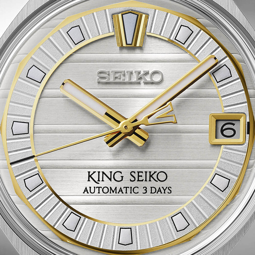Seiko King Seiko VANAC 'Tokyo Sunrise' 41mm Silver Dial Steel Bracelet Watch