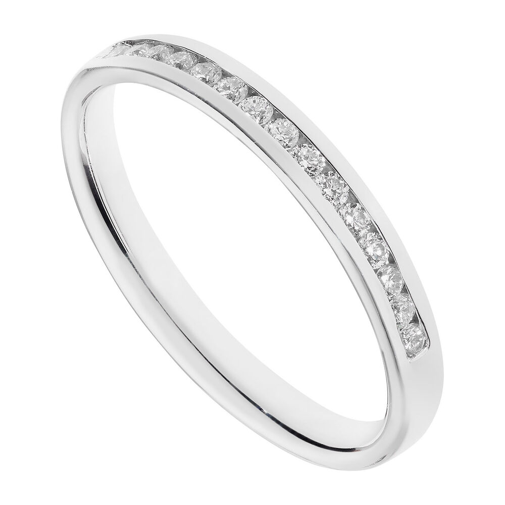 9ct white gold 0.15 carat round brilliant diamond ring image number 0