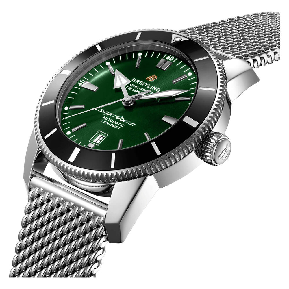 Breitling Superocean Heritage II 46mm Green Dial Steel Bracelet Watch