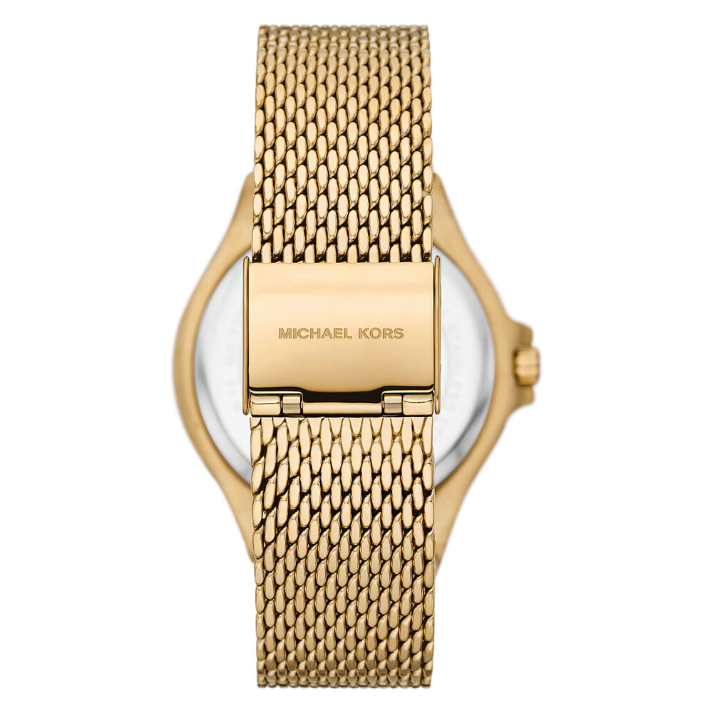 Michael Kors Harlowe 38mm Beige Crystal Dial & Bezel Bracelet Watch image number 2
