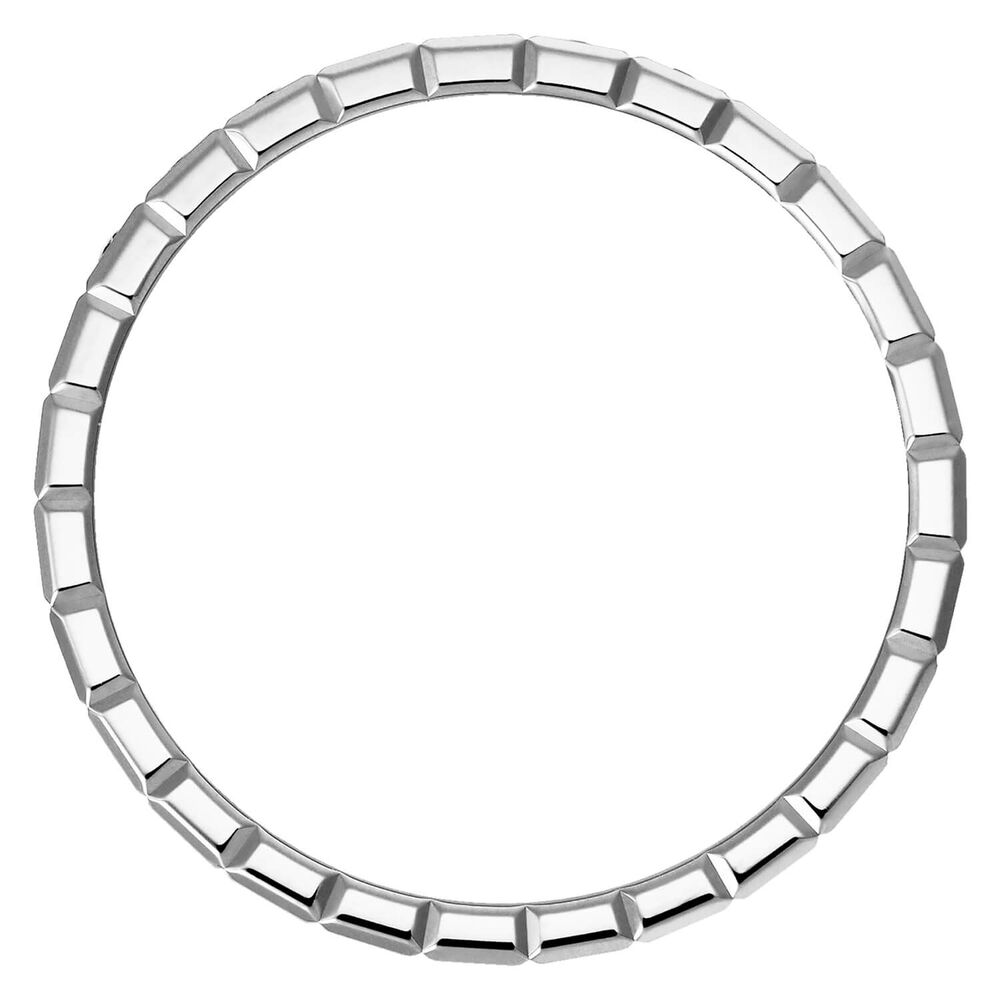 Chopard Ice Cube 18ct White Gold 0.11ct Half-Diamond Set Thin Band Ring (UK Size N - O) image number 2